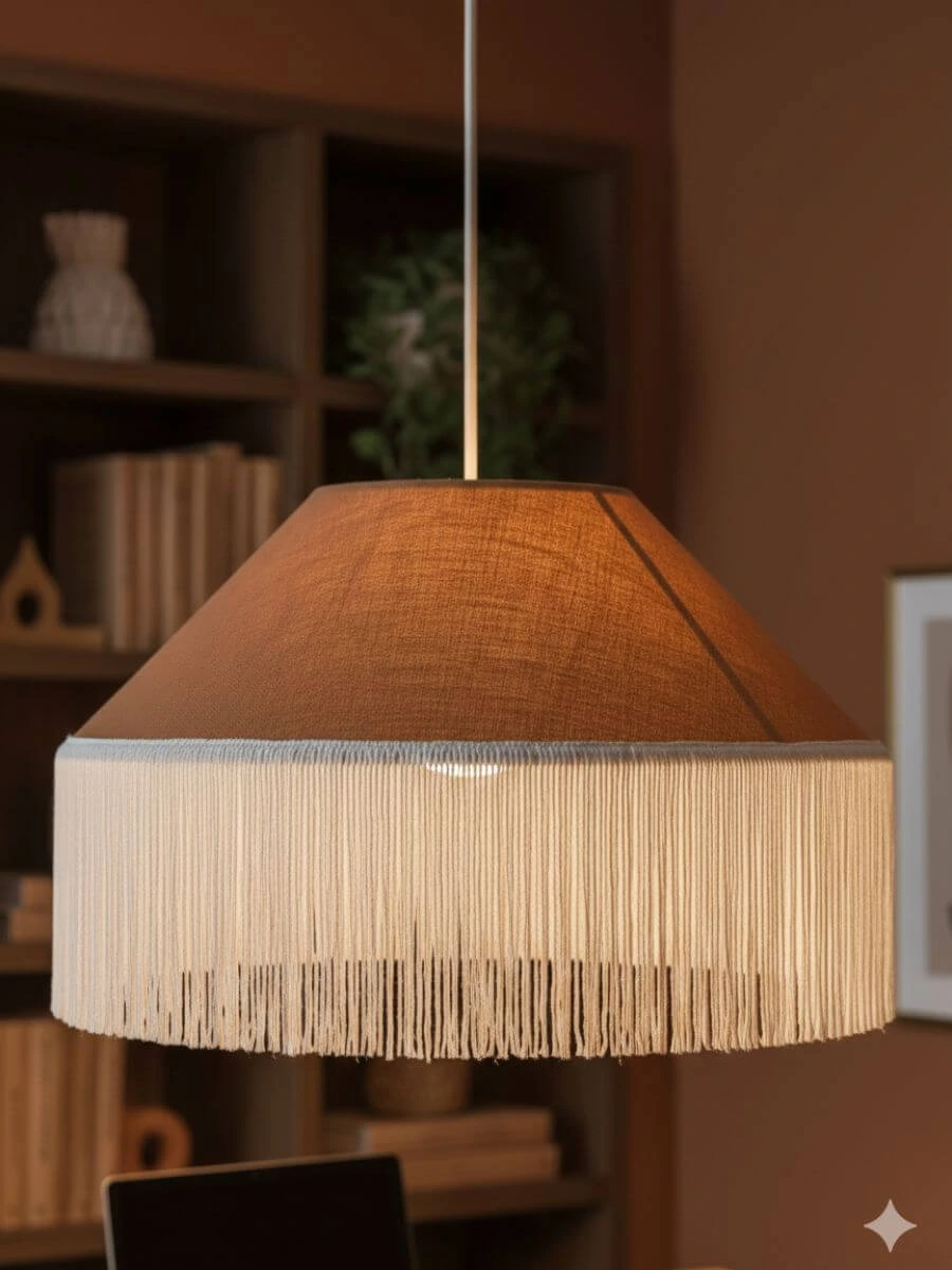 abat jour suspension chambre en lin naturel fabrication Caen