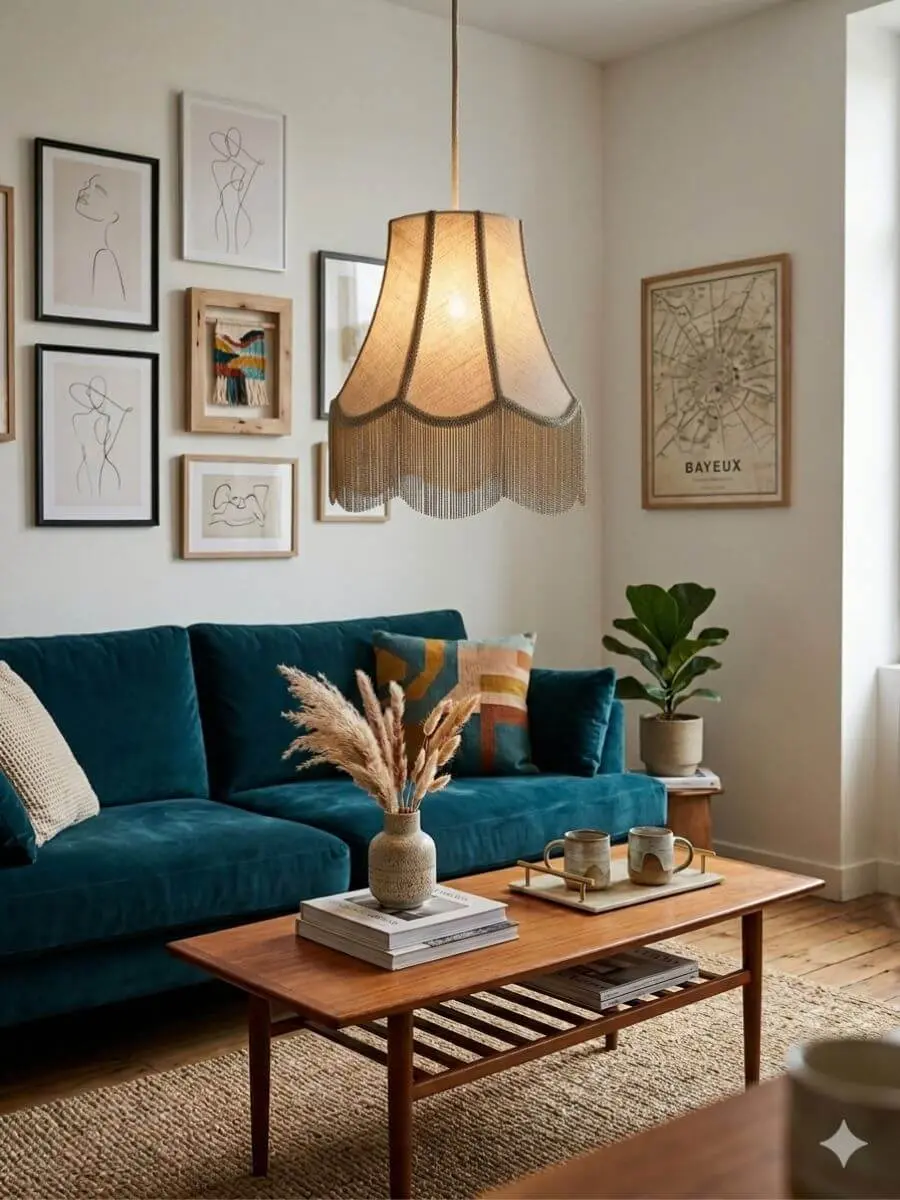 abat jour suspension vintage fabrication artisanale Normandie